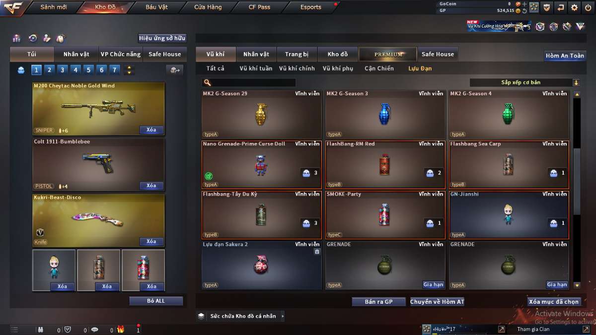 shop acc cf uy tin gia re